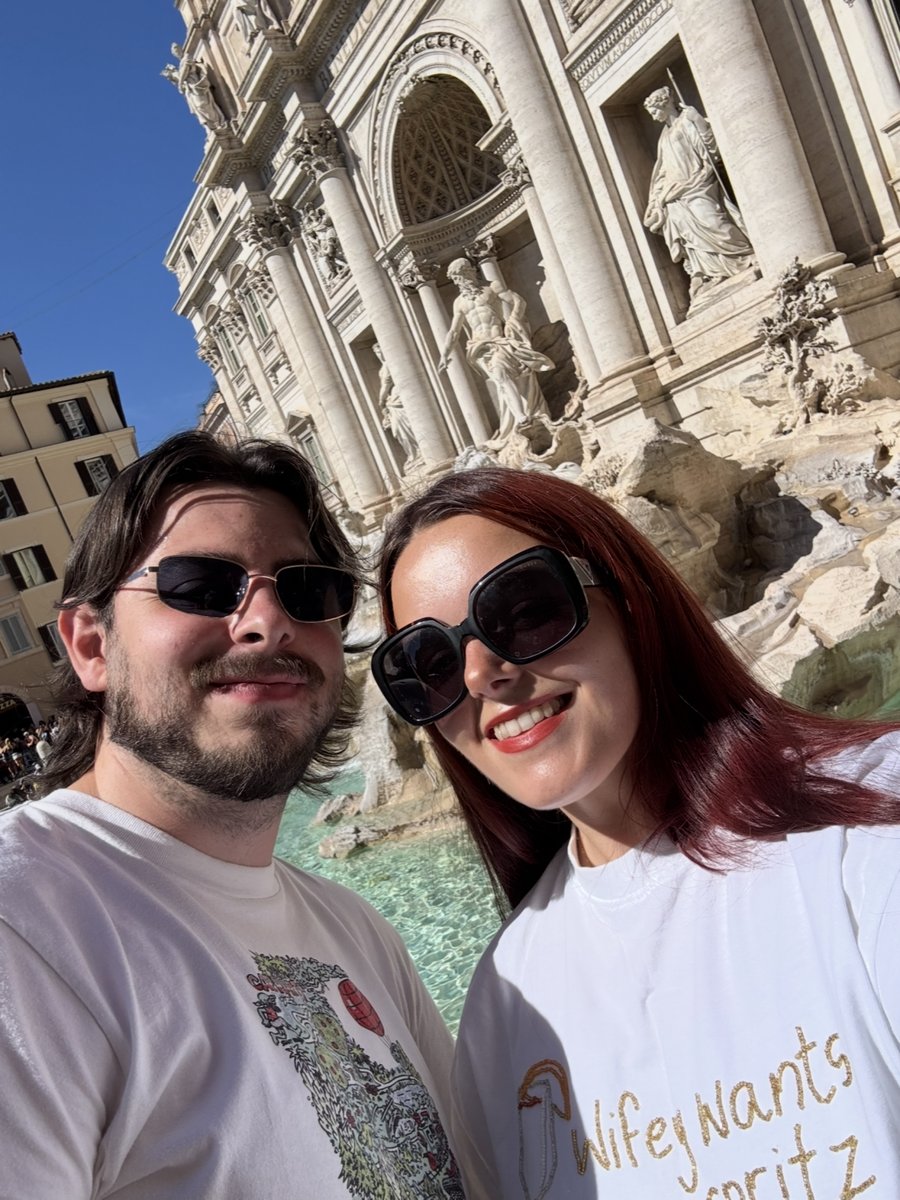 Chara and Kieran at the Trevi Fountain in Rome